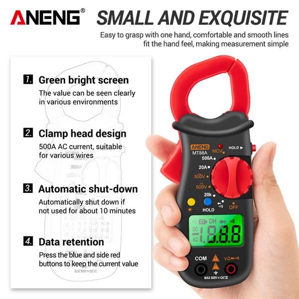 

digital clamp meter multimeter handheld ac/dc capacitance ncv test