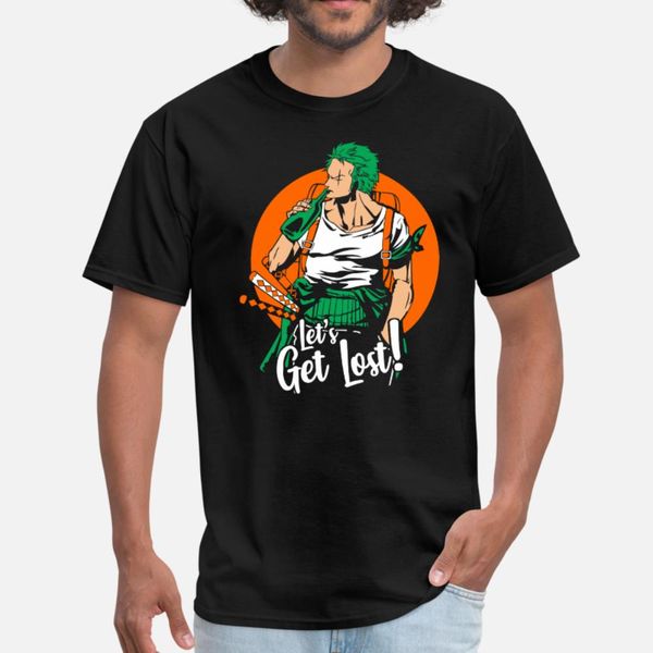 

zoro let s get lost t shirt men design short sleeve size s-3xl natural crazy humor summer style original shirt