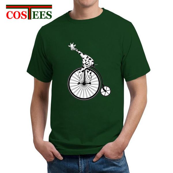 

funny giraffe riding a bike t-shirt homme cute giraffe t shirt men kawaii giraffe tshirt animal printed teeshirt hombre camiseta