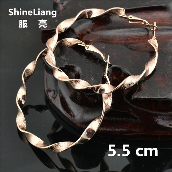 

big circle earrings for women fashion jewelry brand alloy rose gold sliver round youth students girls mme de boucles d'oreilles, Golden;silver