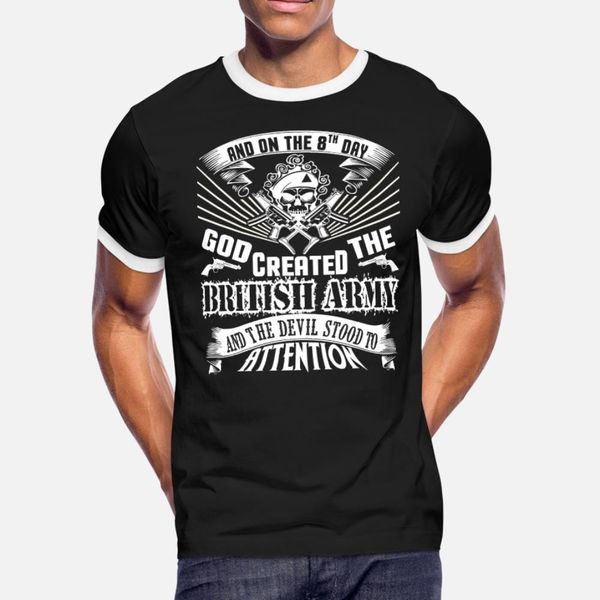 

god created the british army t shirt men designing cotton s-xxxl gents interesting breathable spring autumn standard shirt