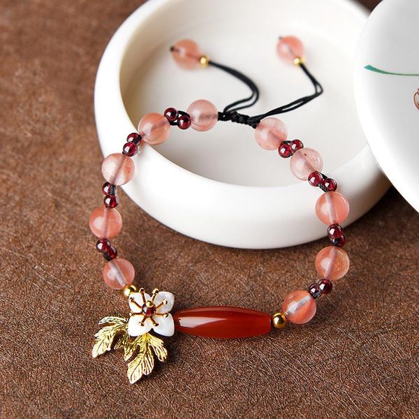 

chinese bracelet for women hand made ethnic hand chain for girl friends red present wedding party dropshipping, Golden;silver