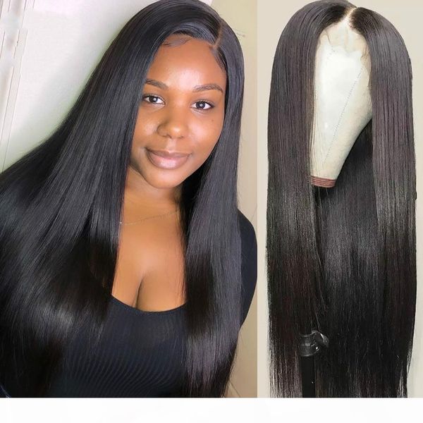 

fake scalp lace front wig 13x6 frontal unprocessed brazilian straight remy hair fake scalp lace frontal human hair wigs pre plcuked hairline, Black;brown