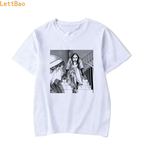 

horror manga junji ito t shirt men shintaro kago girl tee shirt homme summer men's white cotton short sleeve couple clothes