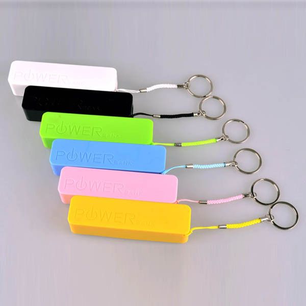 

50pcs/lot 2600mah power bank keychain mobile power pack keyring diy logo charge pal key chain bag key ring, Silver