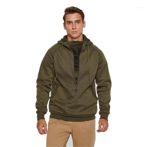 

solid color long sleeve zipper neck hooded sweatshirts new arrival mens apparel casual mens designer hoodies fashion slim, Black