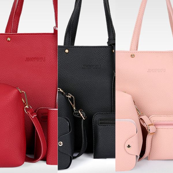 

women's 2019 new four-piece wallet hand wallet korean style bucket tassel four-piece set mother and child bag hand bag mobile phone coi