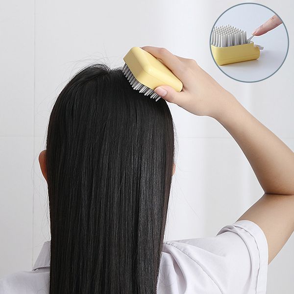

shampoo brush head massage shampoo comb silicone male and female shampoo grabber hair brushes hair care & styling tools, Silver