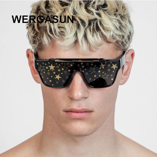 

wergasun new fashion big frame sunglasses men square fashion glasses for women retro sun glasses vintage, White;black