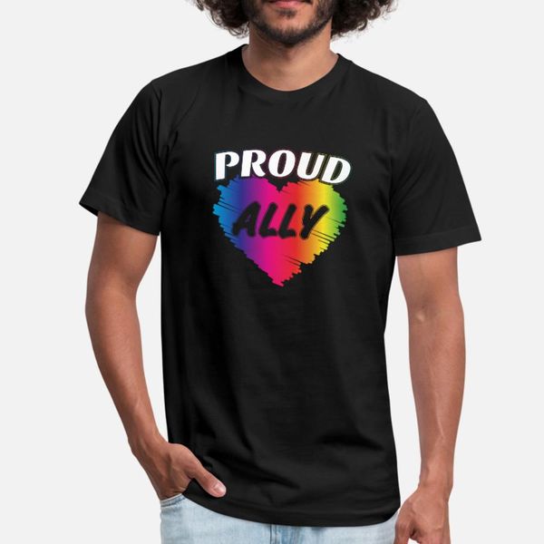 

proud ally heart lgbtq gay pride gender equality t shirt men customize tee shirt round neck kawaii crazy comfortable spring kawaii shirt