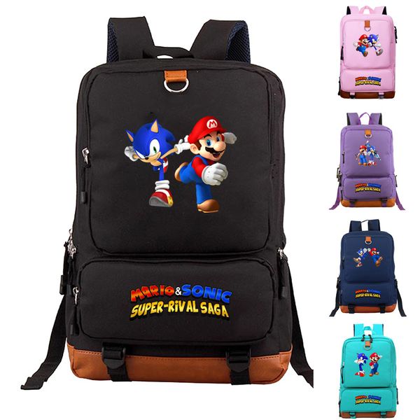

leather luggage tag korean-style casual student bag mario mario surrounding cartoon pattern backpack purse hook