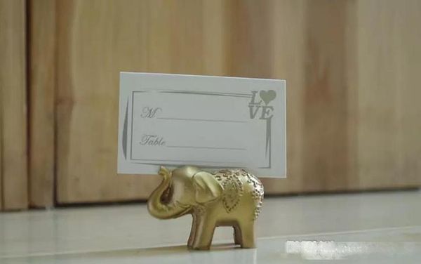 

50pcs golden gold lucky elephant card holder holders name number table place wedding favor gift unique party favors
