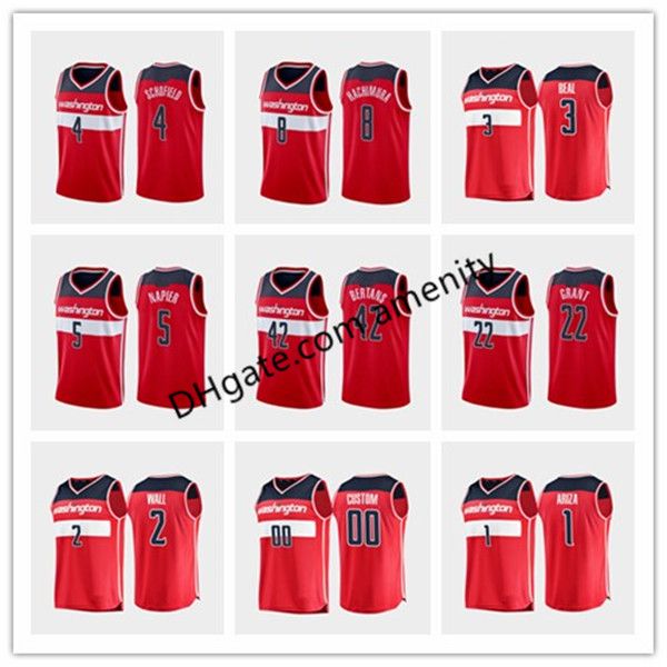 

men wizards washington 2 wall 3 beal 8 hachimura 22 porter basketball jerseys bradley rui john otto edition jerseyred icon jersey, Black