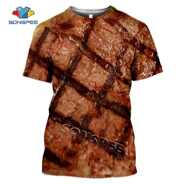 

3d interesting food pork black pepper steak street fruit animal cow food lemon 3d print shirts oversized hippie funny men clothing
