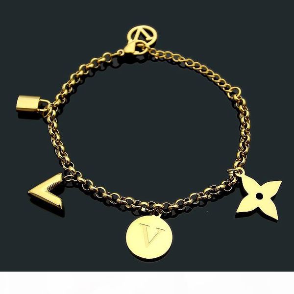

fashion brand stainless steel bracelet 18k gold rose silver bracelet for party and couples gifts come with dust bag, Black