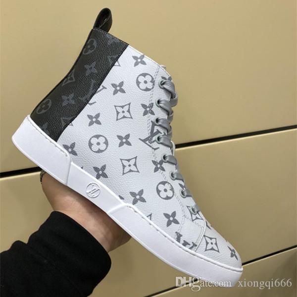 

high-men's designer, comfortable and versatile casual sneakers, men's high-shoes, Red;white