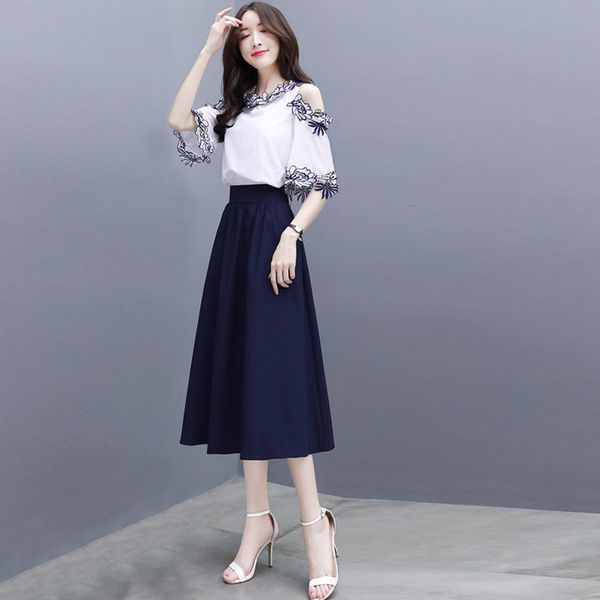 

new women's summer temperament gentle cute fairy two-piece waist long skirt strapless a word skirt fashion women sets, Gray