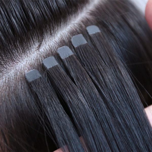 Новый продукт 6 цветок рот невидимая лента Remy наращивание волос кутикулы выровнены DIY кожи уток наращивание волос 100g/40piece новое обновление