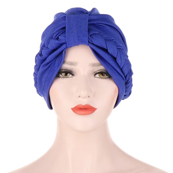 

myzoper solid color braid beanie fashion new autumn winter casual simple elasticity turban hat women hat, Blue;gray