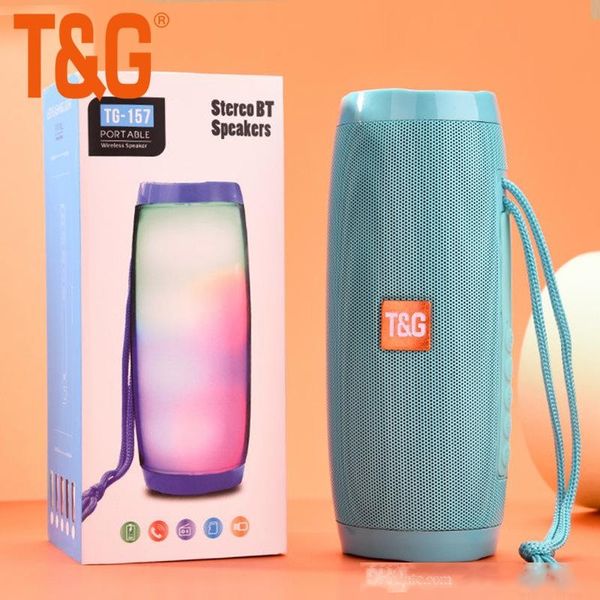 

tg157 led lamp speaker colorful wireless bluetooth 1200mah double speakers v4.2 support fm usb tf 10pcs/lot