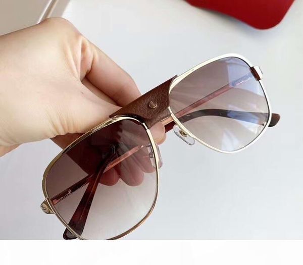 

0165s square pilot sunglasses gold brown shaded sun driving glasses designer sunglasses uv400 new with case box, White;black