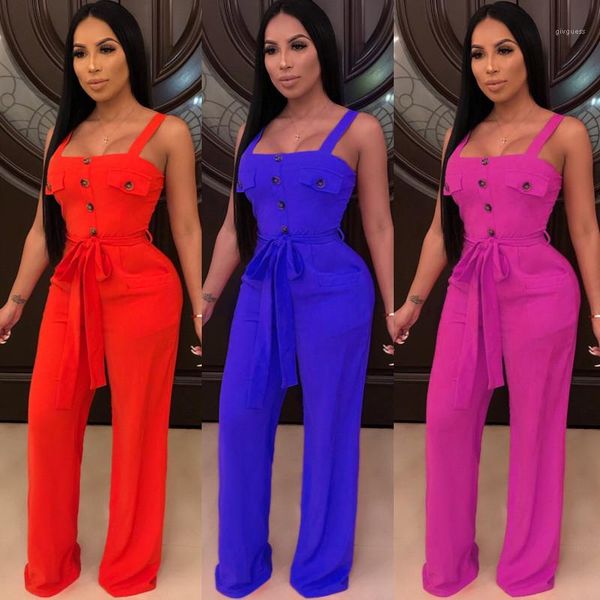 

jumpsuits fashion high waist wide leg playsuits casual 20ss women summer clothing women sleeveless designer, Black;white