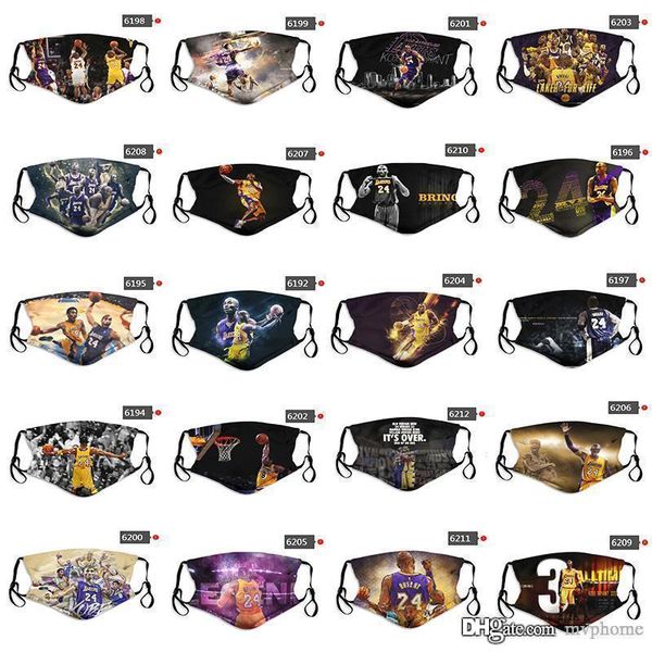 

dhl] 2020 дизайнер маска для лица новой 5-слойной защитной маски мужской баскетбольной команды юбилейного издание 24 # black mamba no. 8 #