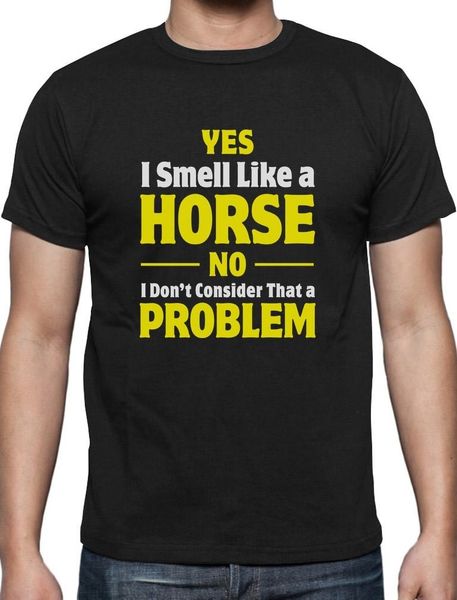 

summer 2019 100% cotton 100% cotton print mens summer o-neck smell like a horse funny gift for horse lover riding t shirts