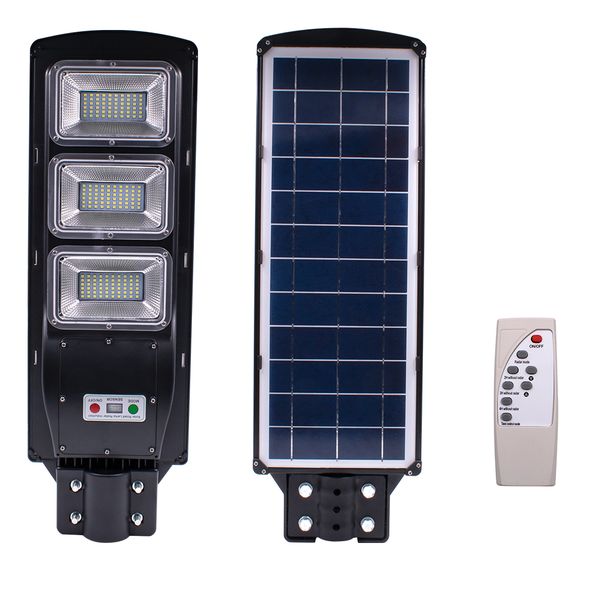 

solar sensor outdoor light 90w 180 led with light control and radar sensor black for outdoor wall or pole in plaza, park, garden