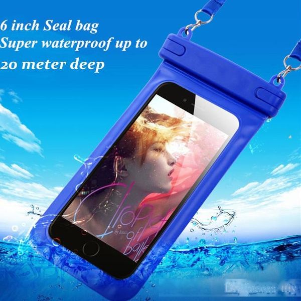 

2015 new products universal ipx8 pvc 6.0 inch seal waterproof bag underwater phone pouch dry case cover for iphone 6 6 plus galaxy s6 edge