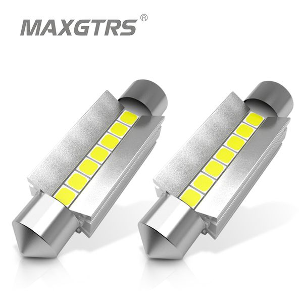 

2x c5w led festoon bulb canbus error 400lm 6000k 31/36/39/41mm dome map door license plate trunk vanity mirror light xenon