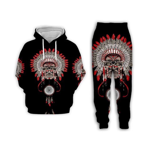 

new men/wome native indian funny 3d print casual fashion hoodies/sweatpants hip hop tracksuits zx02, Black