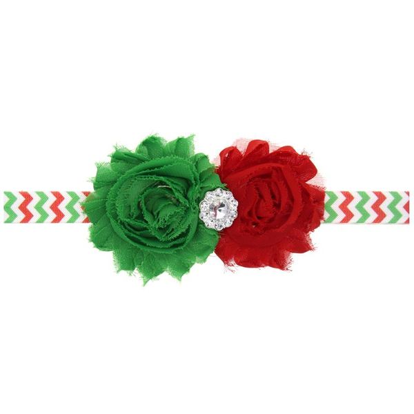 

hair accessories drill chiffon flower elastic headbands girls hairband for baby printed wave christmas tree diagonal stripes hairaccessories, Slivery;white