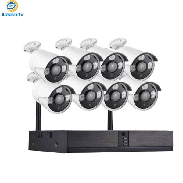 

wi fi wireless nvr kit 8ch home security cctv system 8pcs waterproof ip camera real plug and play video surveillance set