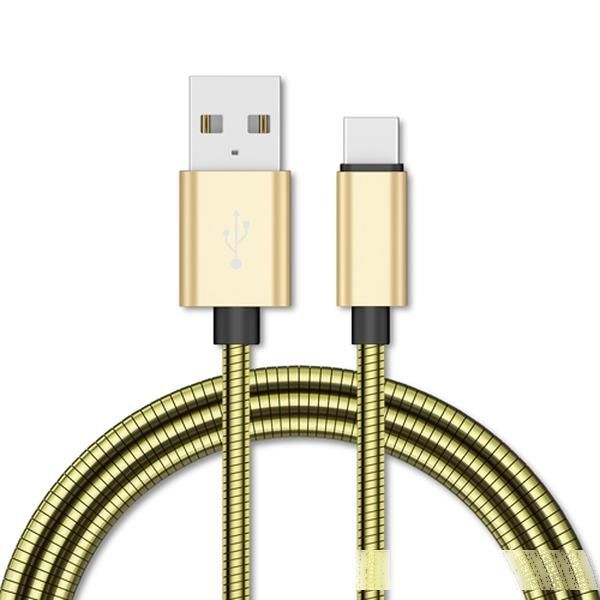 

1m 2m metal spring mobile phone micro type c usb data cables fast charging cables luxury and useful cable for samsng type c