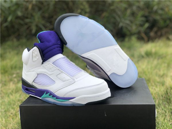 

Best quality 5 V NRG Fresh Prince low white purple Men Basketball Shoes 5s sneakers sports outdoor trainers with box 2019 SIZE 8-13