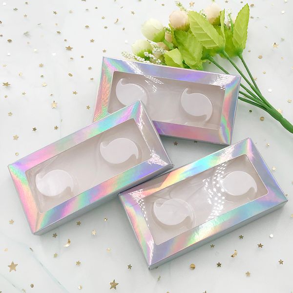 

false eyelashes 25mm mink eyelash 2 pairs in custom packaging holographic paper box