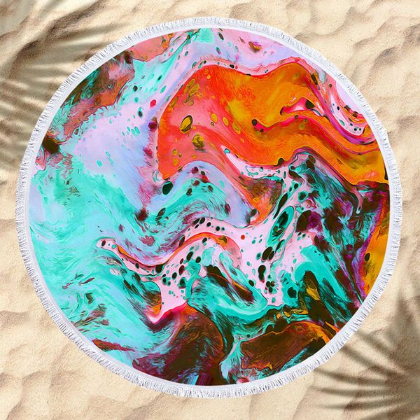 

mix flow акварели шаблон круглый пляжное полотенце кисточкой микрофибры пляжное полотенце kid play mat путешествия диван гостиная пододеяльн