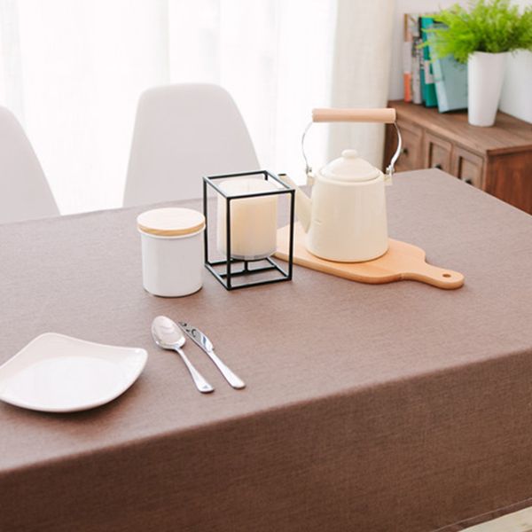 

solid linen waterproof plain protective easy clean rectangle tablecloth banquet