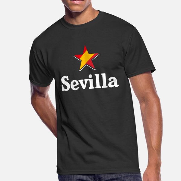 

stars of spain sevilla dark t shirt men design 100% cotton round collar pictures interesting building summer pattern shirt