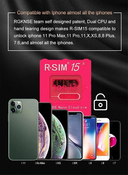 

cgjxsuniversal dual -cor &dual -cpu ios13 system unlock card r -sim 15 for all iphone auto -unlocking r sim15 4g lte ios13