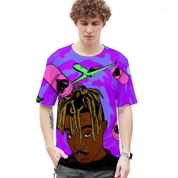 

male tees juice wrld 3d men tshirts summer short sleeve o neck designer mens casual loose, White;black