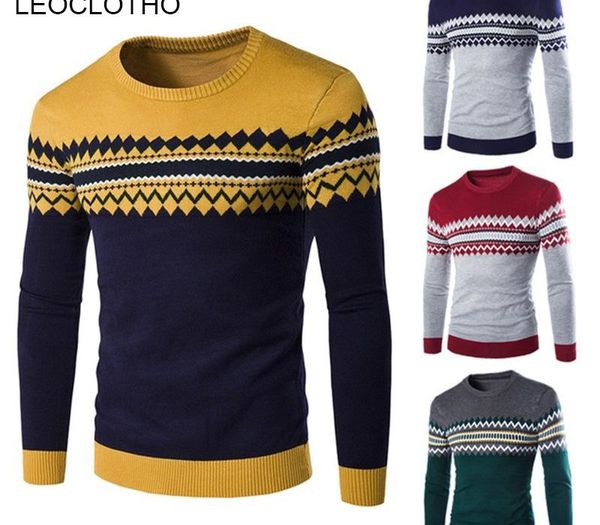 

leoclotho sweater men o-neck print thin cotton sweater knitted pullover men winter warm clothes for 2019 spring, White;black
