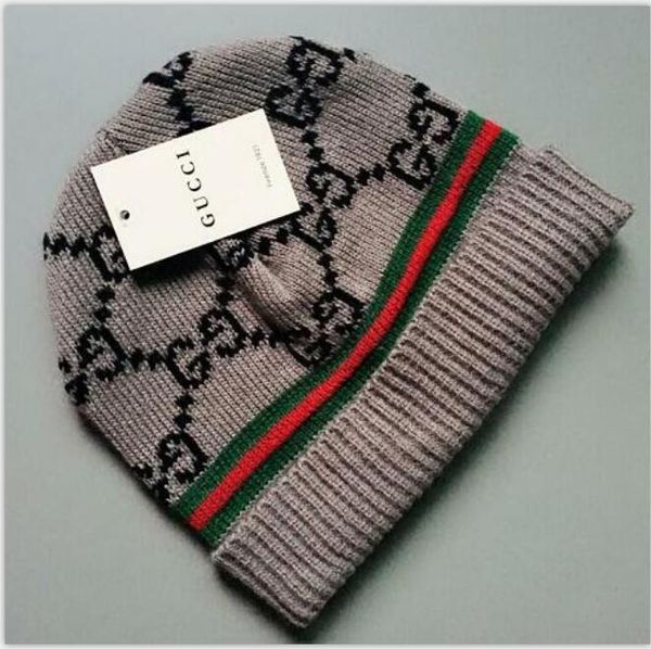 

fashion-brand fashion luxury designer beanie cap winter knitted golf skiing wool cap ouheadgear headdress head warmer skiing warm hat g29, Blue;gray
