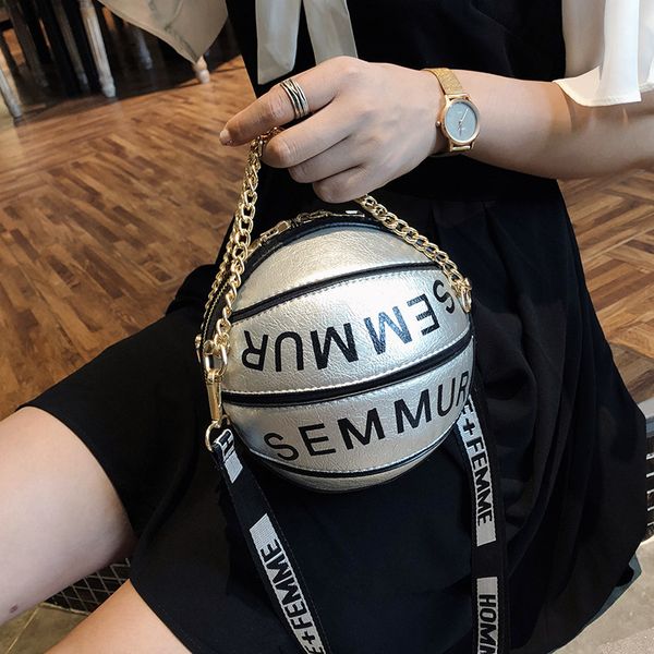 

basketball bag 2020 new fashion portable splicing package cool round women's bag all-match shoulder/crossbody