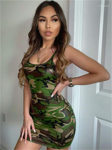 

panelled spaghetti strap printed female dresses casual womens clothing summer womens camouflage designer bodycon dresses, Black;gray