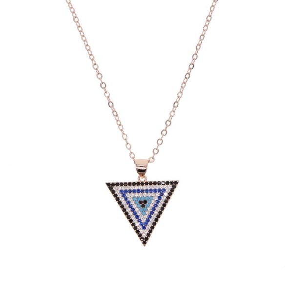 

classic women unique accessories simple triangle drop-shaped geometric pendant necklace for women girls ladies fashion jewelry, Silver