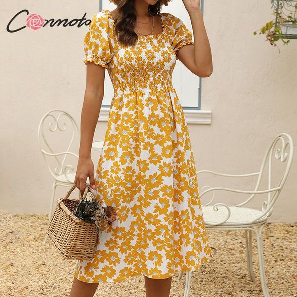 

conmoto beach summer ruffles floral dresses women casual vintage twist dress plus size midi off shoulder dresses vestidos, Black;gray