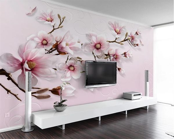 

3d обои mural живые 3d обои современные минималистский ручная роспись розовые цветы стены фон романтические цветочные 3d обои