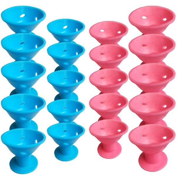 

10pcs/set magic hair care rollers for curlers sleeping no heat soft rubber silicone hair curler twist styling diy tool, Black